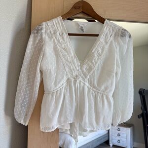 Free People Inspired White Women's Top